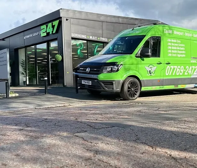 247 Autocentre premises and van
